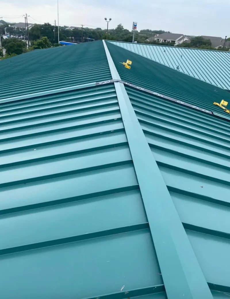 Green commercial metal roof ridge and valley for Metal Roof Repair in DeLand